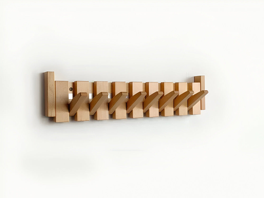 Stylish Wooden Coat Rack in Black and White Keyboard Style