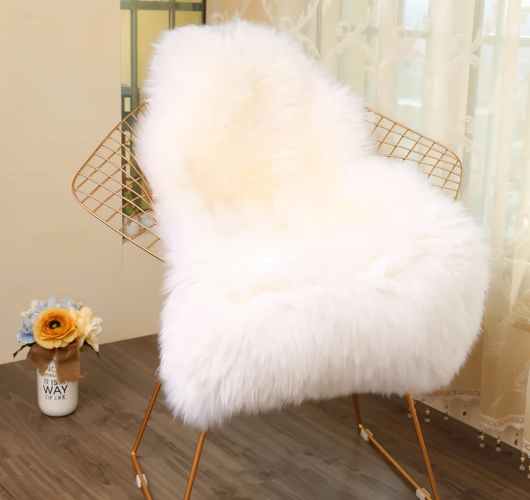 Plush Faux Fur Area Rug – Soft Fake Sheepskin Mat - Befez
