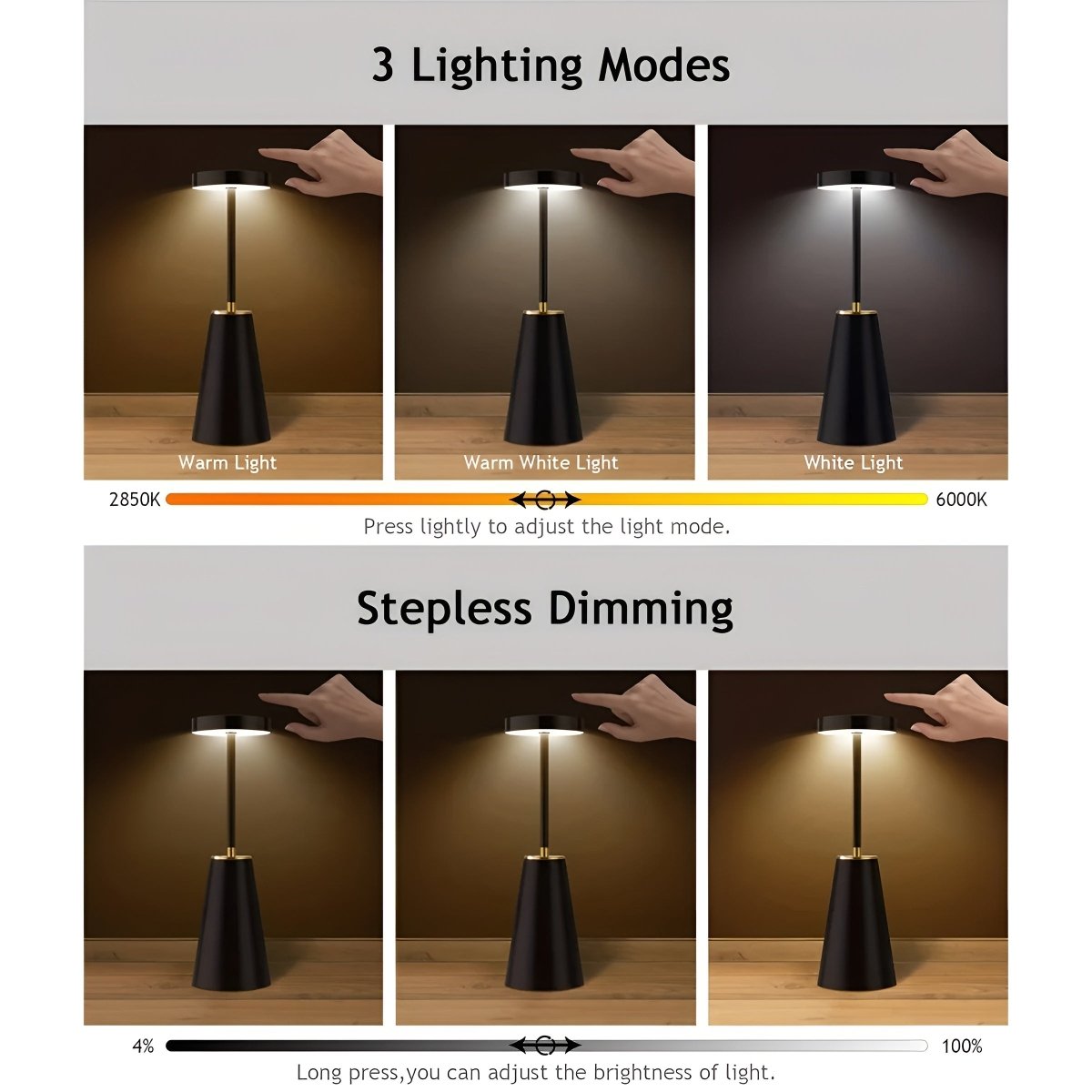 Slim Wireless Table Lamp with Touch Sensor
