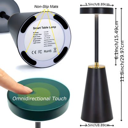 Slim Wireless Table Lamp with Touch Sensor