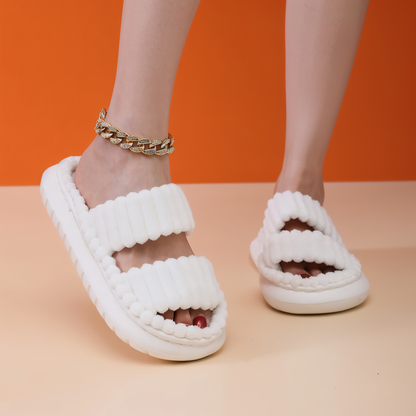 Cozy Fleece Lined Slippers with Cross Strap