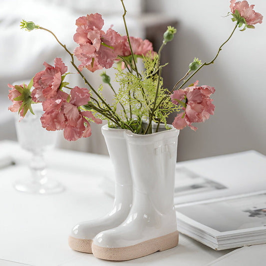 Unique Cowboy Boot Shaped Ceramic Vase - Befez