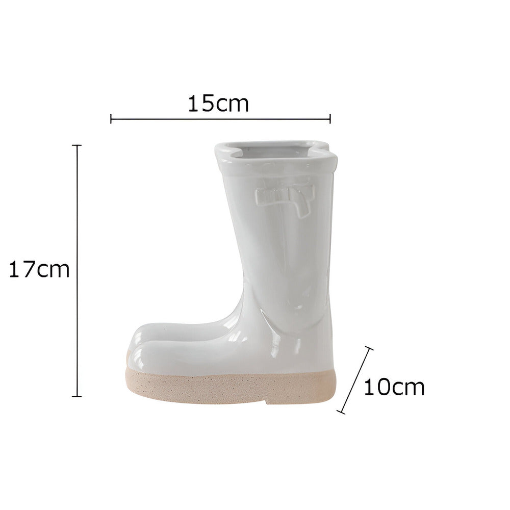 Unique Cowboy Boot Shaped Ceramic Vase