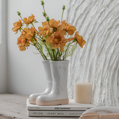 Unique Cowboy Boot Shaped Ceramic Vase