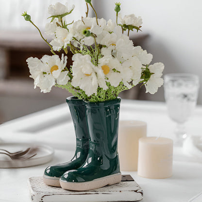 Unique Cowboy Boot Shaped Ceramic Vase