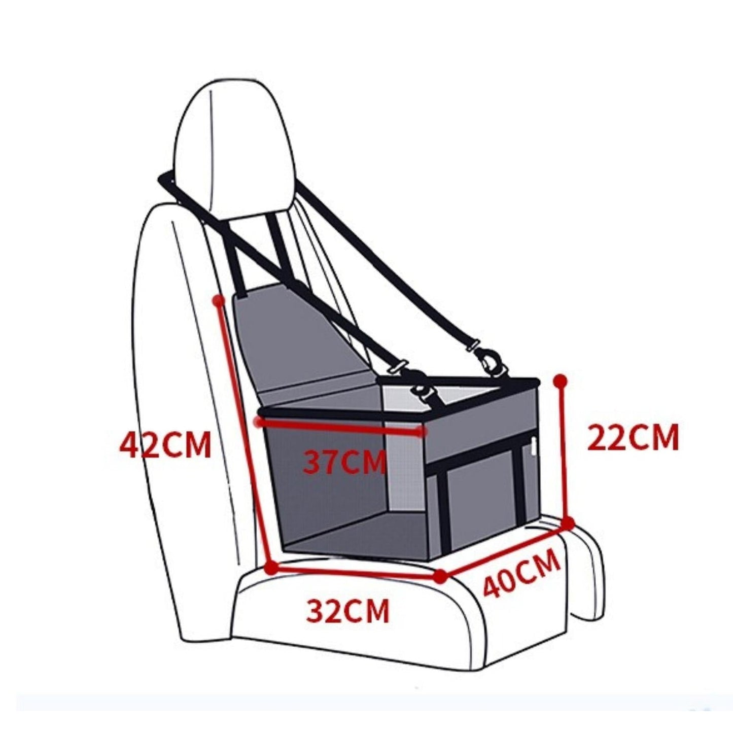 Portable Pet Car Booster Seat - Waterproof and Secure