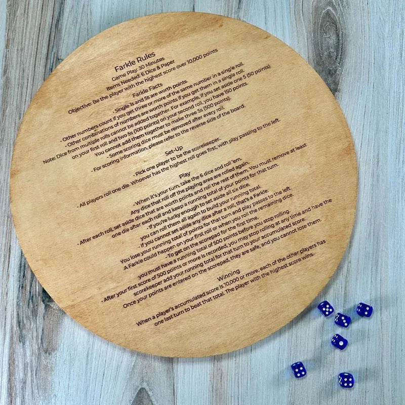 Wooden Farkle Dice Set with Scoreboard for Family Game Night - Befez