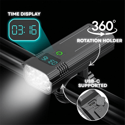 Bright 5000 Lumen LED Bike Front Light Rechargeable
