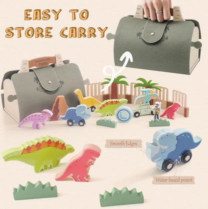 Wooden Dinosaur Adventure Play Set for Children