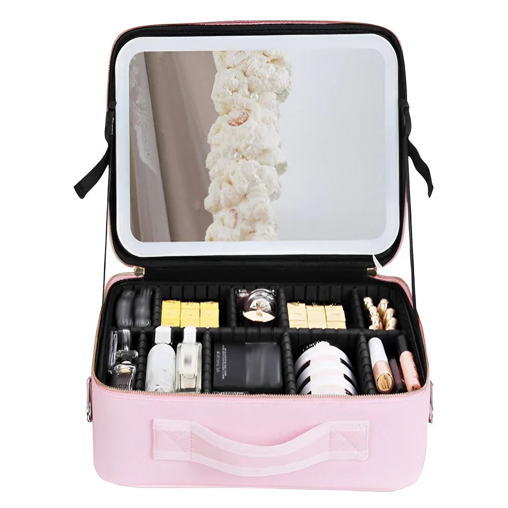 Travel Makeup Bag with Mirror