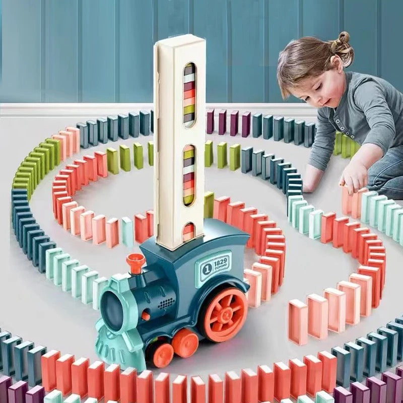 Colorful Wooden Domino Track Set