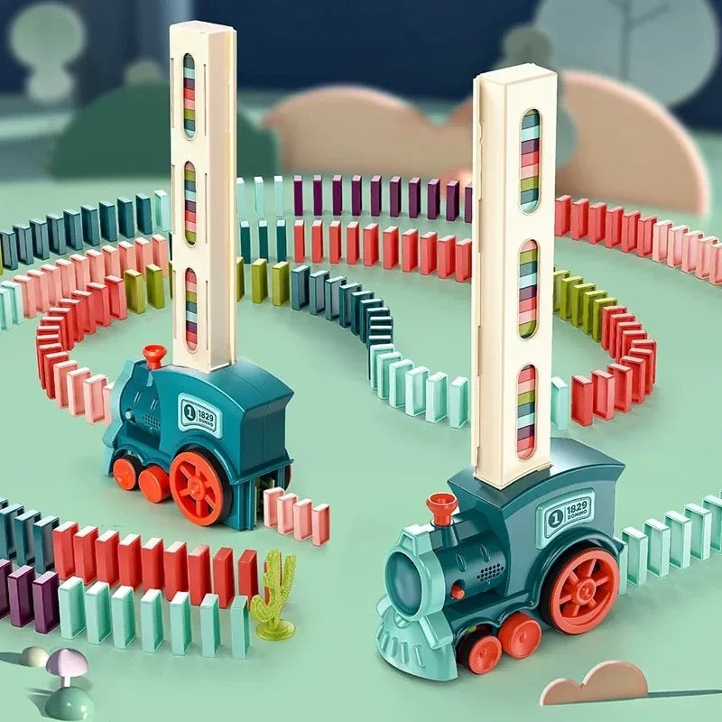 Colorful Wooden Domino Track Set