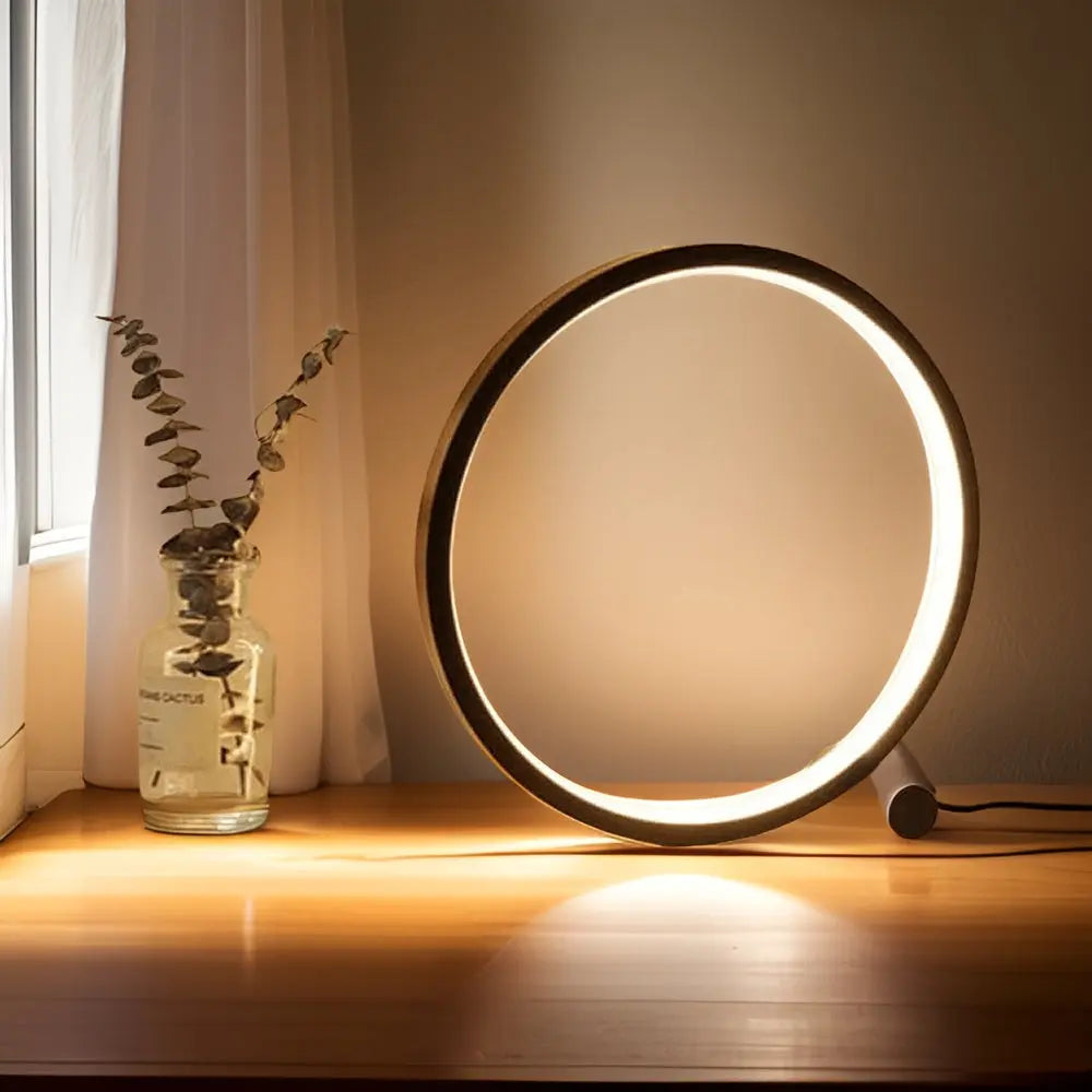 Stylish Round Table Lamp with LED Touch Dimmer