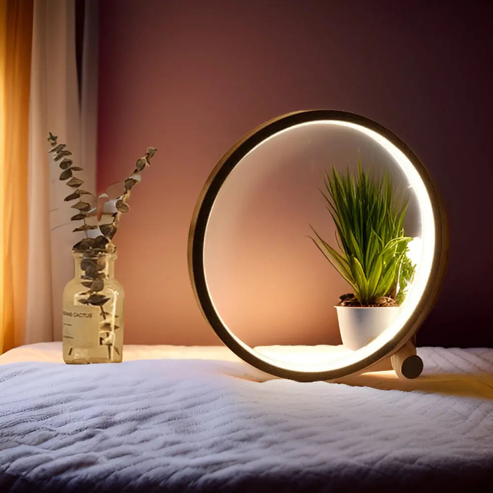 Stylish Round Table Lamp with LED Touch Dimmer - Befez