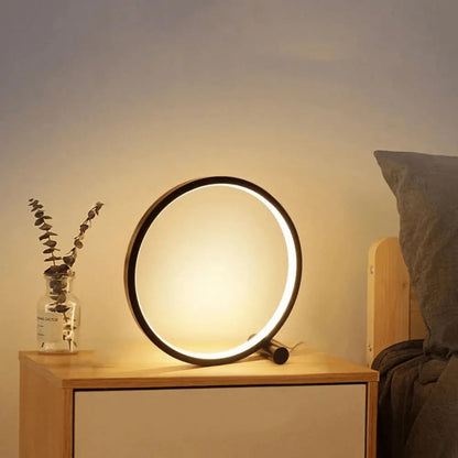 Stylish Round Table Lamp with LED Touch Dimmer