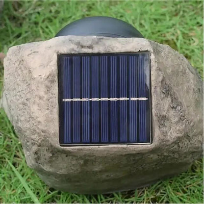 Rustic Solar Garden Lamp LED Weatherproof Stone Effect