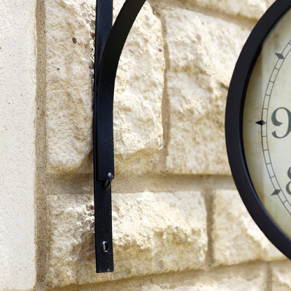 Large Black Double Faced Outdoor Station Clock