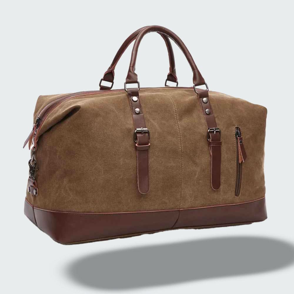 Stylish Leather Travel Duffel Bag 54cm