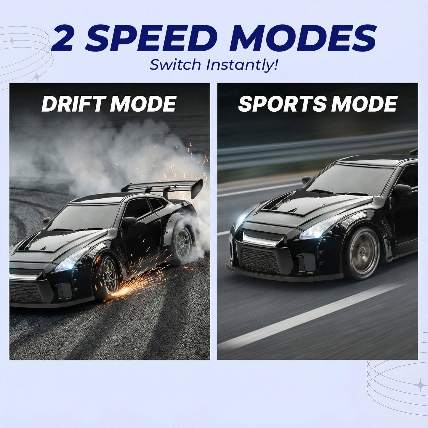 Fast RC Drift Car with LED Lights and 4WD