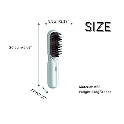 Portable Cordless Hair Straightening Curling Brush