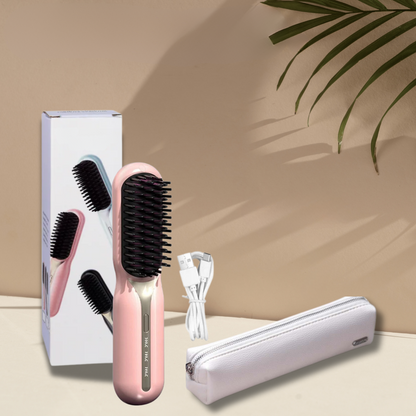 Portable Cordless Hair Straightening Curling Brush