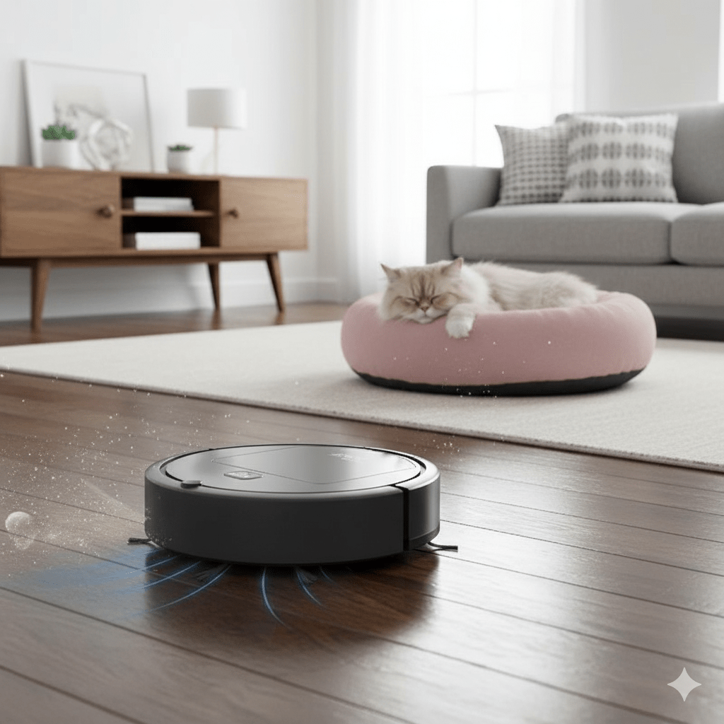 Quiet Robot Vacuum with HEPA Filter and Pet Hair Pickup