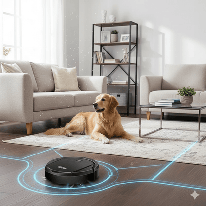 Quiet Robot Vacuum with HEPA Filter and Pet Hair Pickup