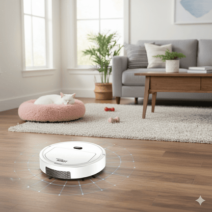Quiet Robot Vacuum with HEPA Filter and Pet Hair Pickup
