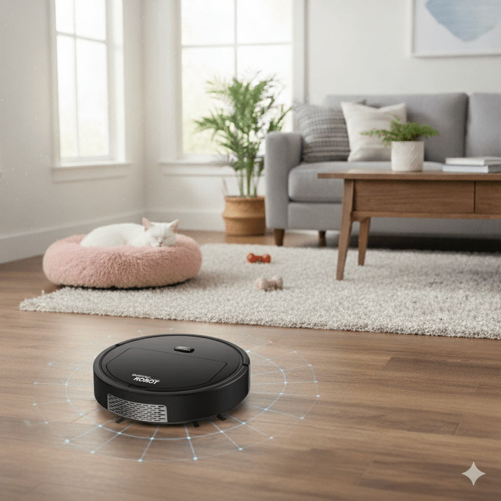 Quiet Robot Vacuum with HEPA Filter and Pet Hair Pickup