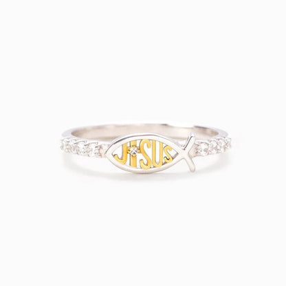Religious Jesus Ring, Copper Faith Necklace