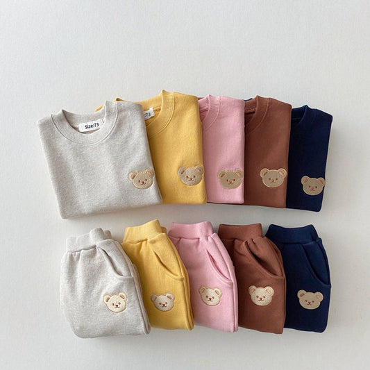 Cozy Kids Jogger Set with Cute Bear Logo - Befez