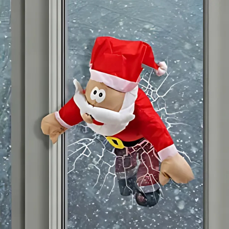 Fun Christmas Window Sticker Santa Reindeer Decor