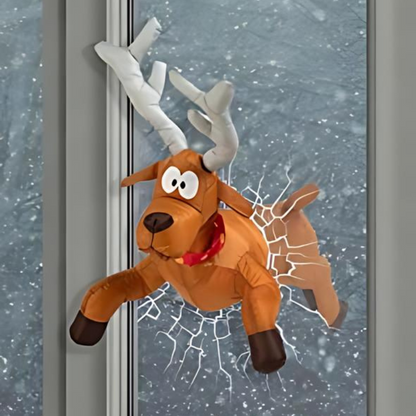 Fun Christmas Window Sticker Santa Reindeer Decor