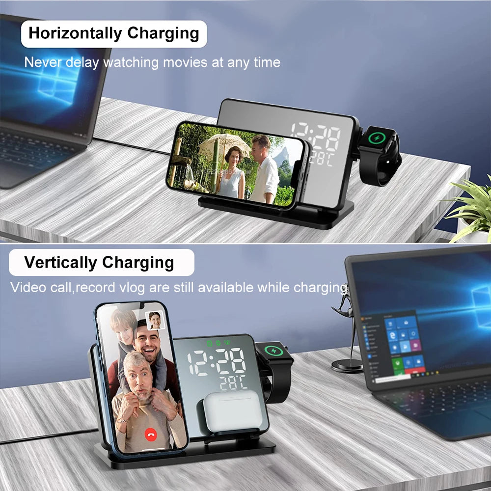 Compact 3-in-1 Wireless Charging Station for iPhone, Watch, AirPods
