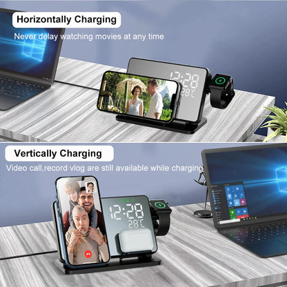 Compact 3-in-1 Wireless Charging Station for iPhone, Watch, AirPods