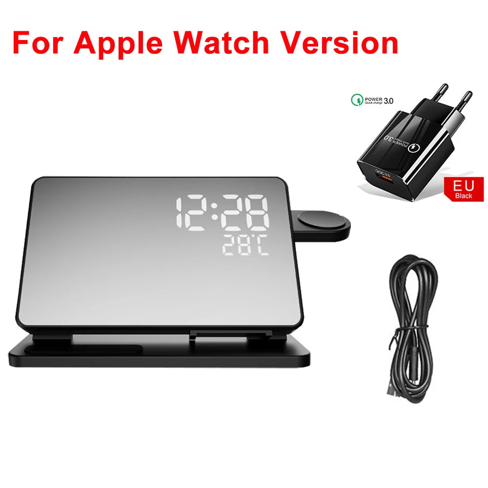 Compact 3-in-1 Wireless Charging Station for iPhone, Watch, AirPods