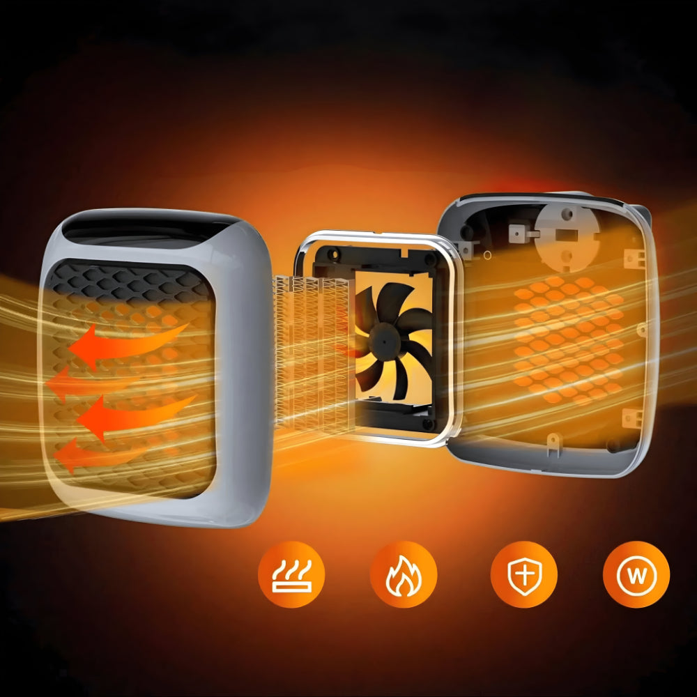 Compact Ceramic Electric Space Heater with Thermostat