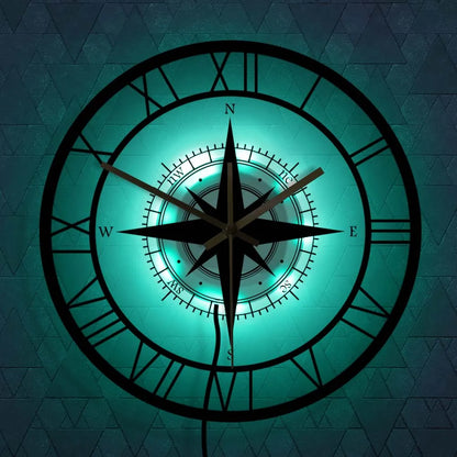 Stylish Quiet Wall Clock with Acrylic Compass