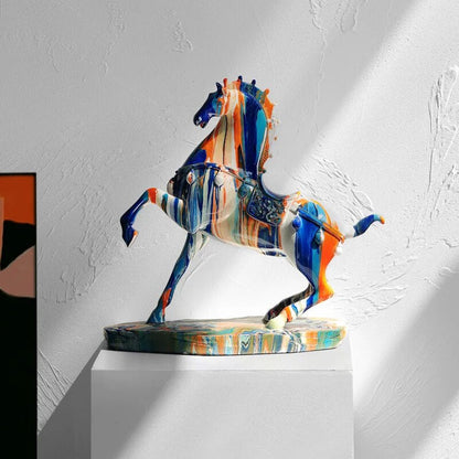 Vibrant Painted Bull Figurine