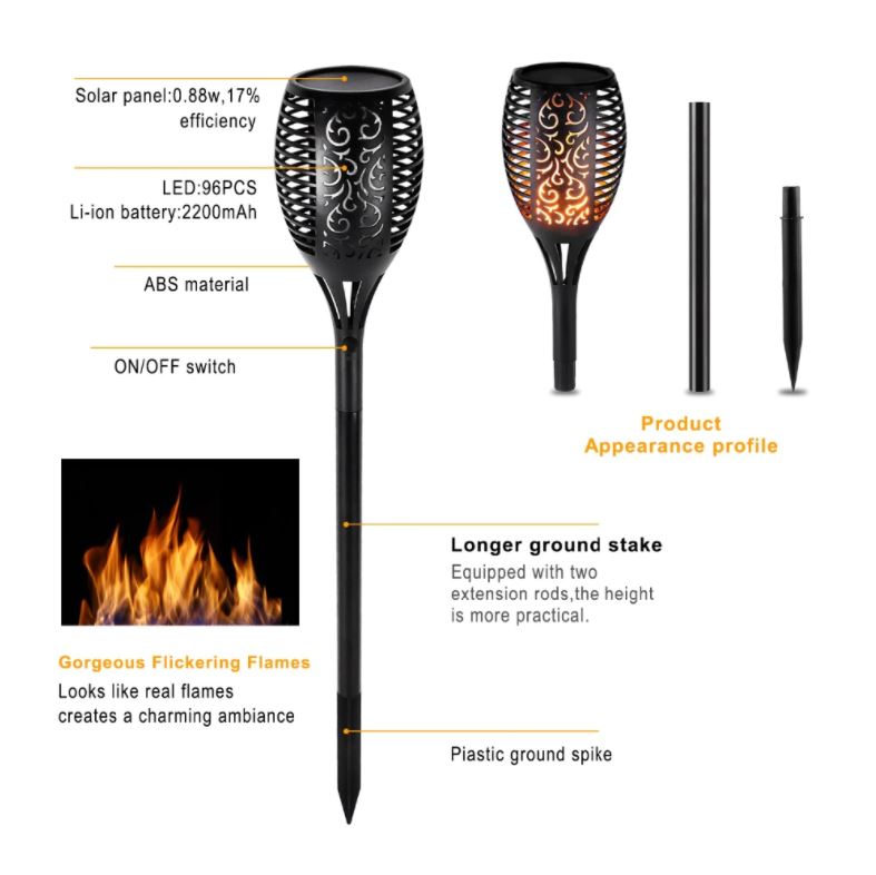 Bright Solar Powered Garden Lights Set of 4