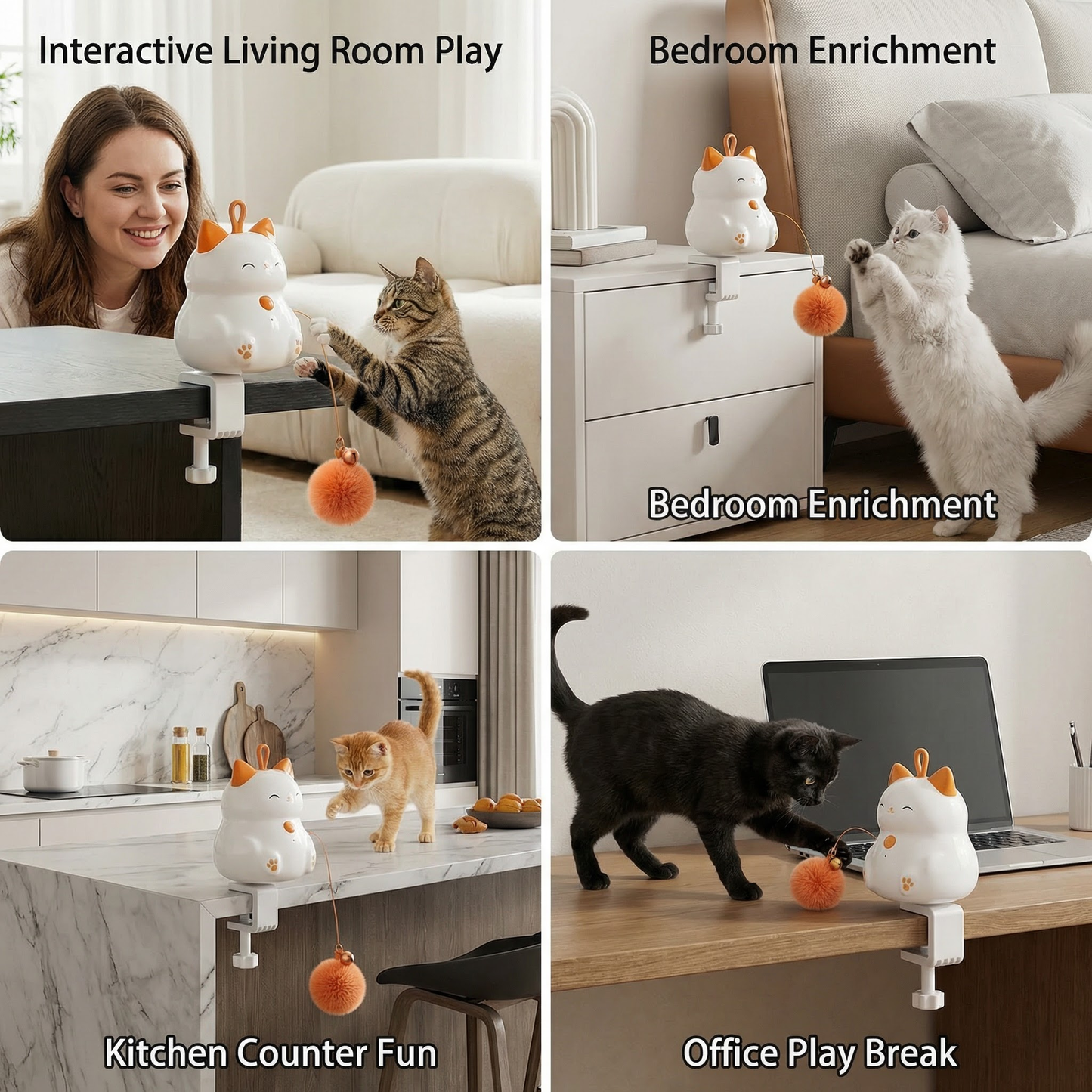 Fun Interactive Cat Toy with Moving Ball