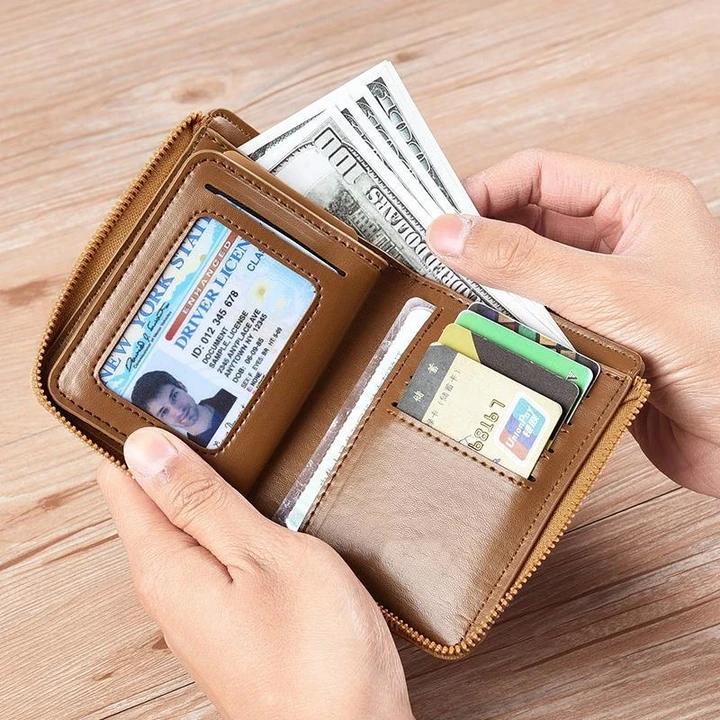 Secure Leather Men's Wallet with RFID Protection