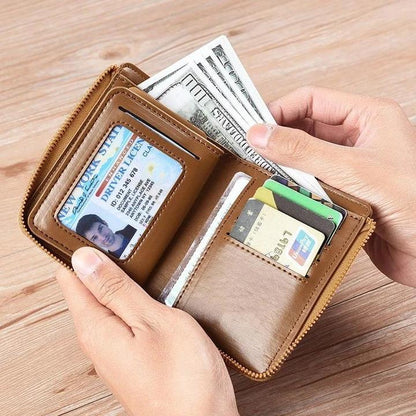 Secure Leather Men's Wallet with RFID Protection