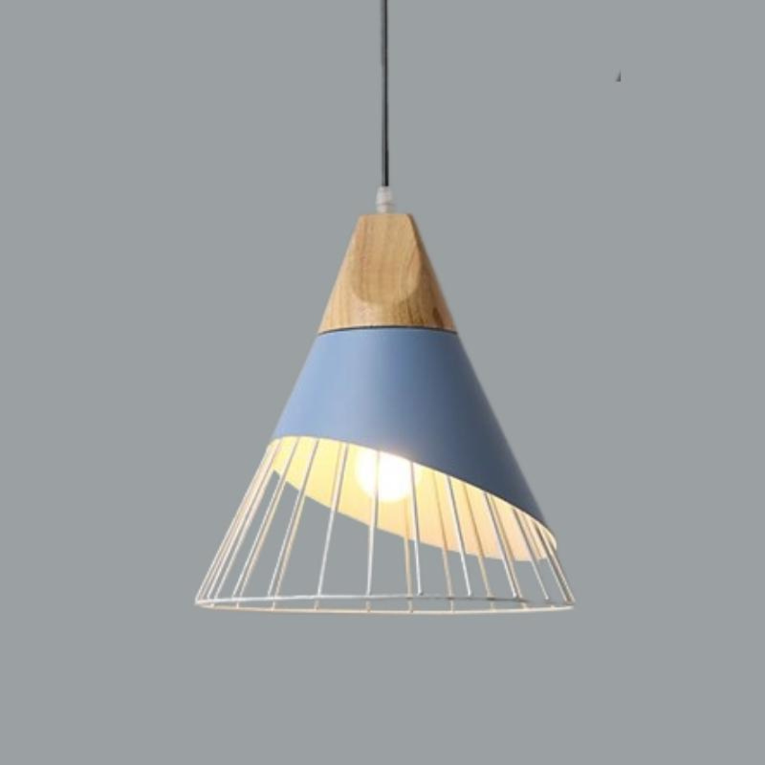 Rustic Wooden Metal Pendant Lamp