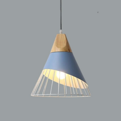 Rustic Wooden Metal Pendant Lamp