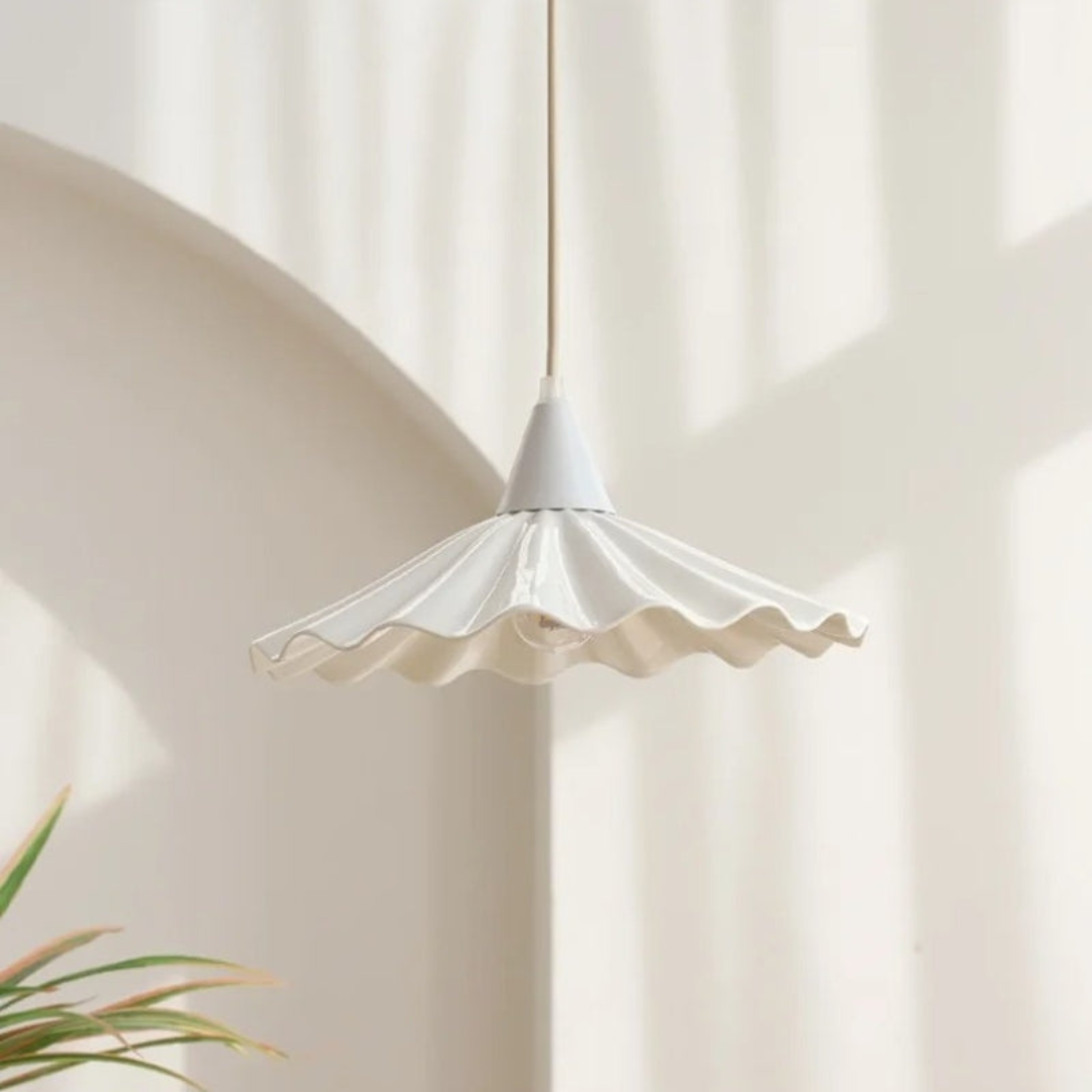 Stylish Ceramic Pendant Light with Textured Pattern