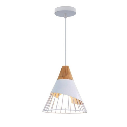Rustic Wooden Metal Pendant Lamp