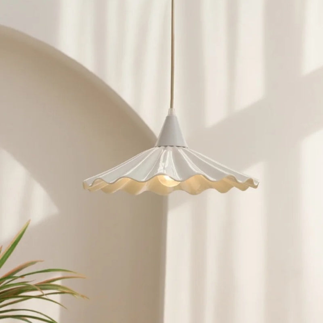 Stylish Ceramic Pendant Light with Textured Pattern - Befez