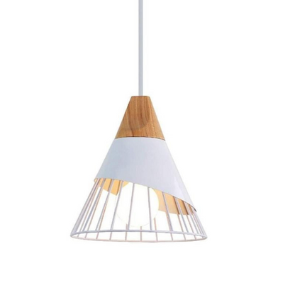 Rustic Wooden Metal Pendant Lamp