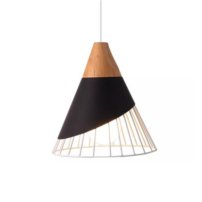 Rustic Wooden Metal Pendant Lamp